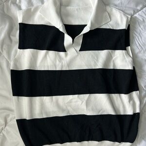 SHEIN Black and White Striped Blouse